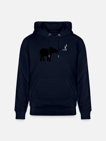 Smoking Elephant Joint Weed - Stanley/Stella CRUISER Unisex Organic Hoodie - navy