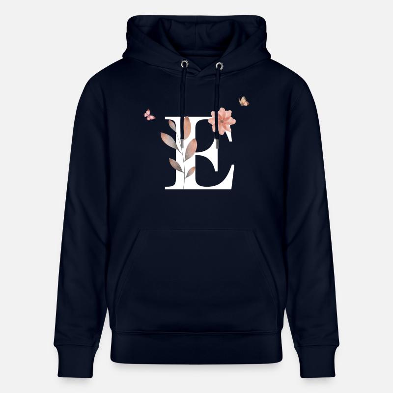 Lettre e fleurs sauvages aquarelles - Sweat à capuche bio CRUISER Stanley/Stella Unisexe - marine