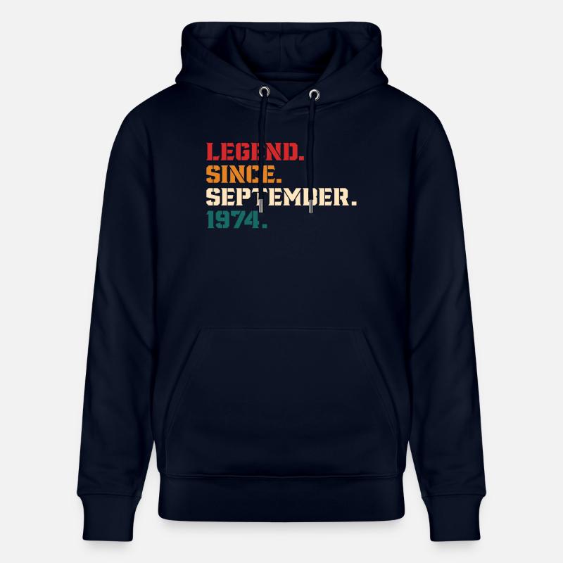 Legend Since September 1974 - Sweat à capuche bio CRUISER Stanley/Stella Unisexe - marine