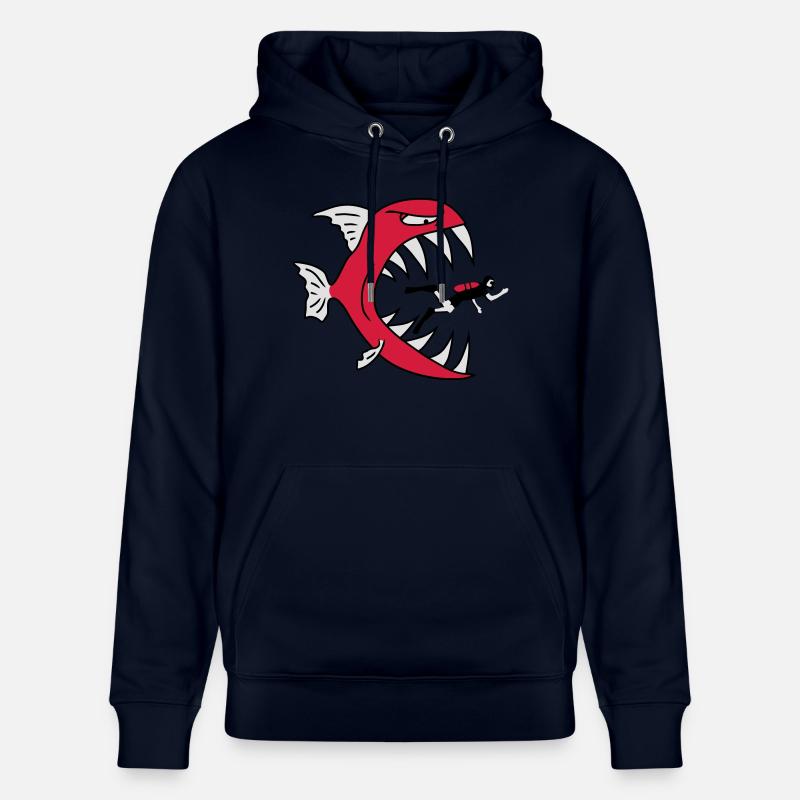 Monster Fish Eats Diver - Sweat à capuche bio CRUISER Stanley/Stella Unisexe - marine