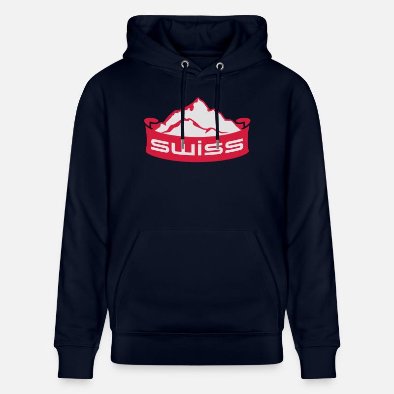Swiss Mountain Banner Logo - Sweat à capuche bio CRUISER Stanley/Stella Unisexe - marine