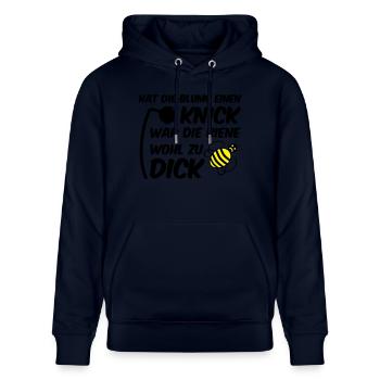Biene zu dick Blume Knick Blüte - Stanley/Stella Unisex Bio-Hoodie CRUISER  - Navy - Vorne - Alina (178cm) & Michal (187cm)