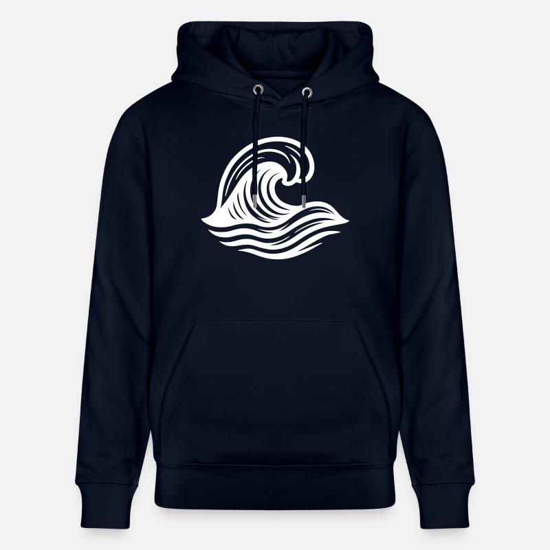 Symbole de vague Océan - Sweat à capuche bio CRUISER Stanley/Stella Unisexe - marine