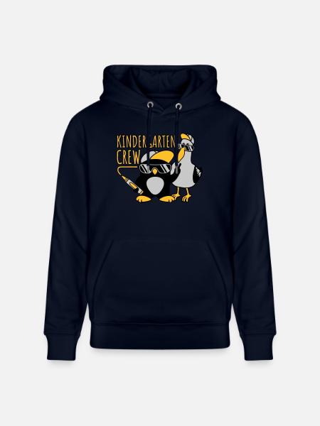 Kindergarten Crew Seagull Penguin - Stanley/Stella CRUISER Unisex Organic Hoodie - navy