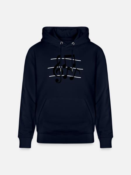 Lines Music Notes clef - Stanley/Stella CRUISER Unisex Organic Hoodie - navy