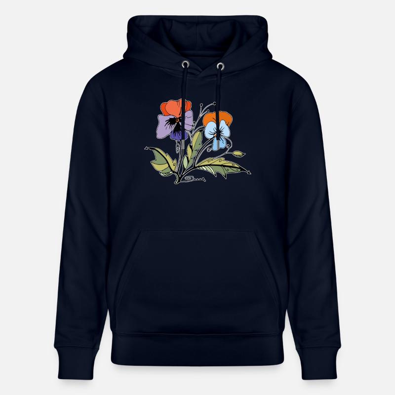 Flowers - Stanley/Stella CRUISER Unisex Organic Hoodie - navy