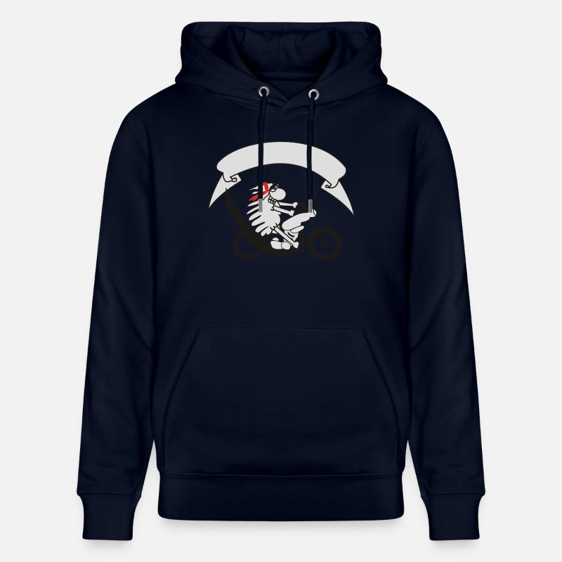 Bikerschaf mit Banner - Stanley/Stella Unisex Bio-Hoodie CRUISER  - Navy