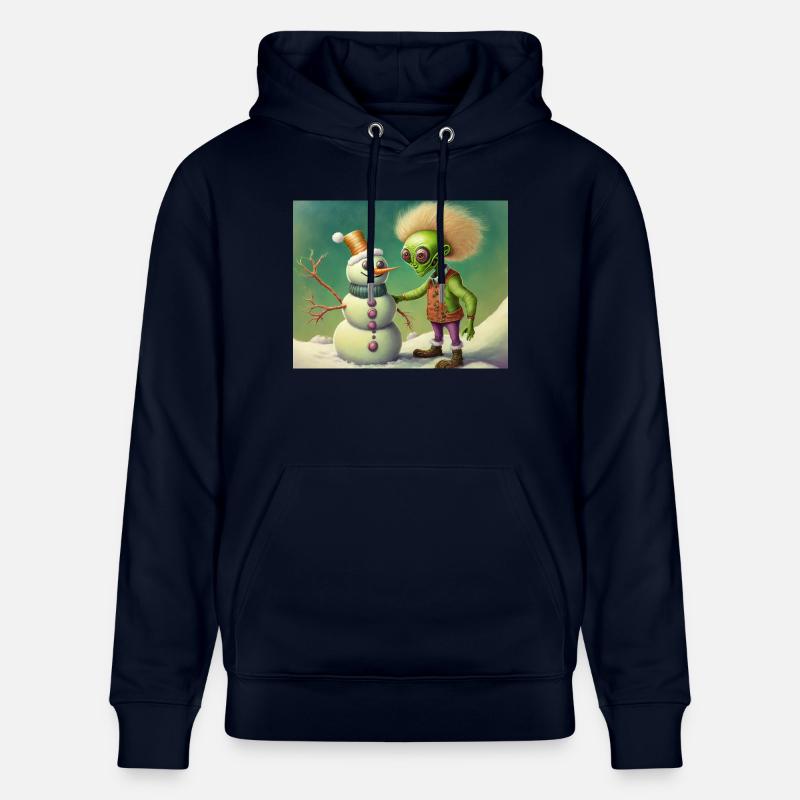 Alien baut einen Schneemann - Stanley/Stella Unisex Bio-Hoodie CRUISER  - Navy
