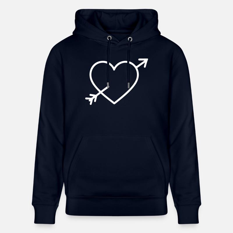 Symbole de coeur Flèche - Sweat à capuche bio CRUISER Stanley/Stella Unisexe - marine