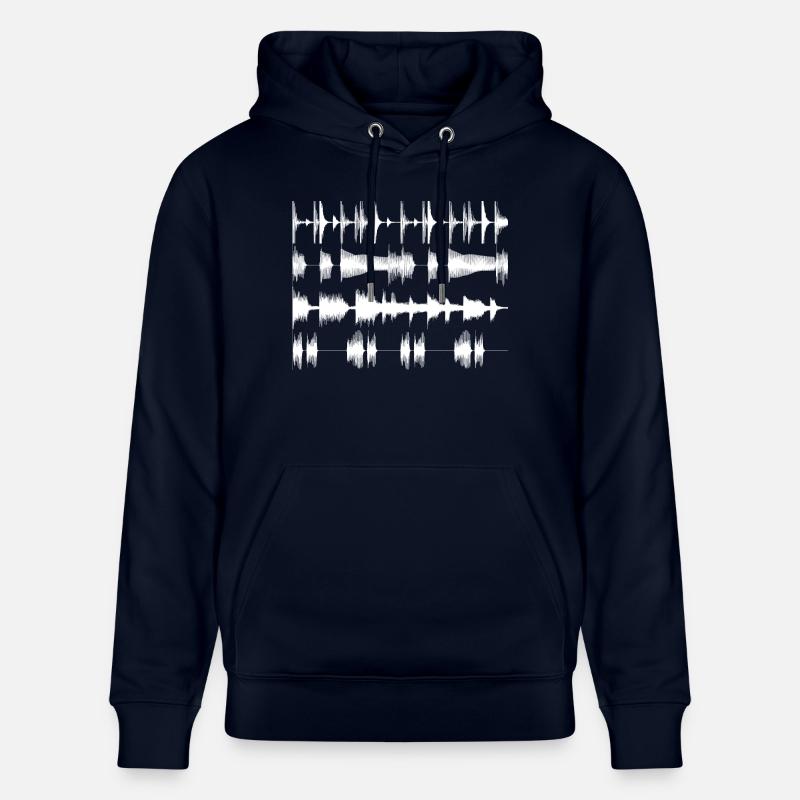 White waveforms - Sweat à capuche bio CRUISER Stanley/Stella Unisexe - marine