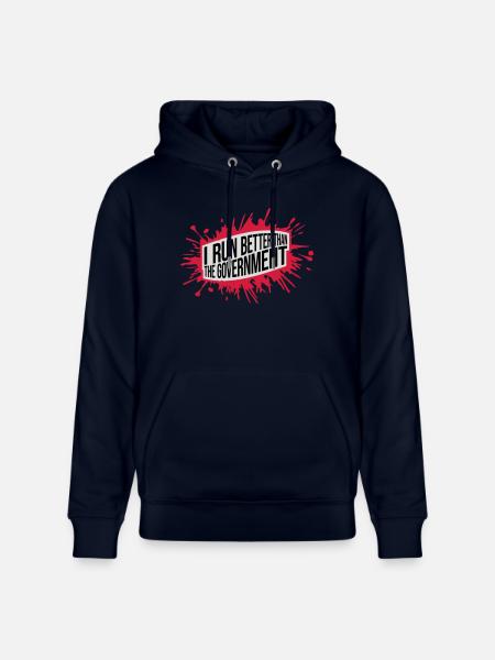 run better than government - Stanley/Stella CRUISER Unisex Organic Hoodie - navy