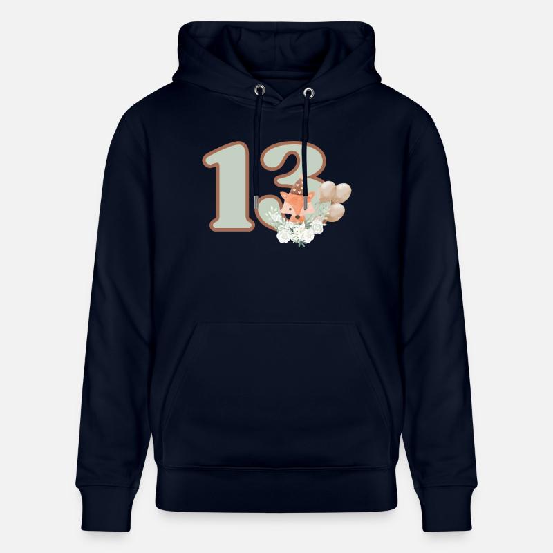 13e anniversaire renard fleurs - Sweat à capuche bio CRUISER Stanley/Stella Unisexe - marine