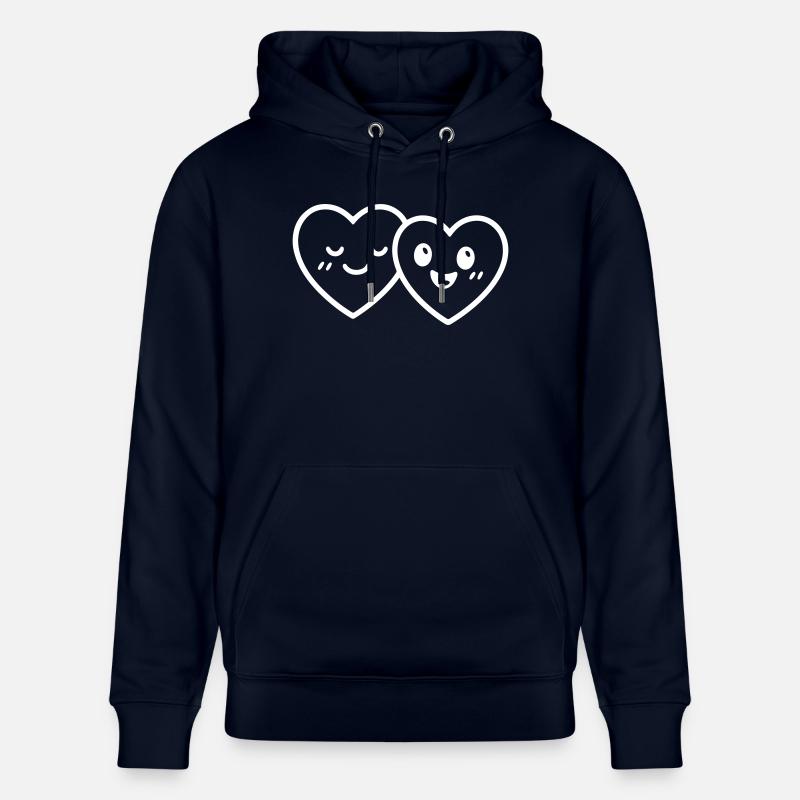 Herzen Paar Liebe - Stanley/Stella Unisex Bio-Hoodie CRUISER  - Navy