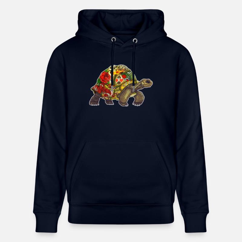Turtle Tattoo - white contour - Sweat à capuche bio CRUISER Stanley/Stella Unisexe - marine