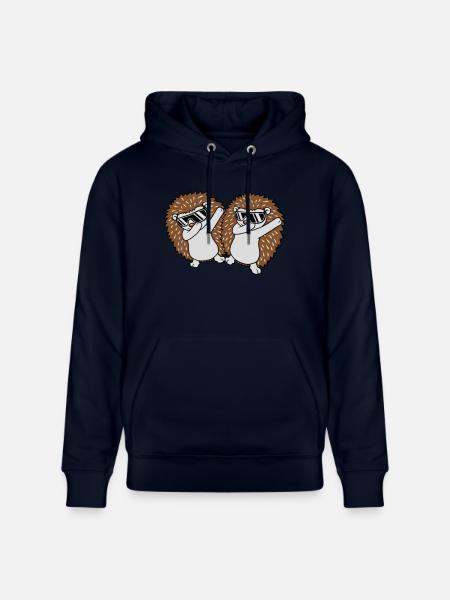 2 dabbing hedgehog friends - Stanley/Stella CRUISER Unisex Organic Hoodie - navy