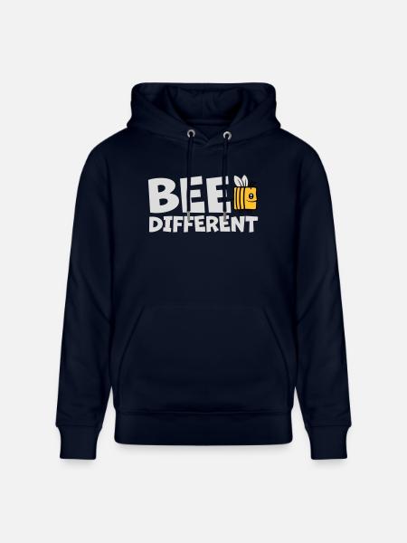 bee different saying quote - Stanley/Stella CRUISER Unisex Organic Hoodie - navy