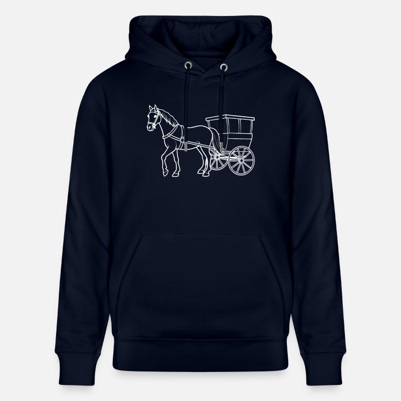 Nostalgic Ride - Cheval avec calèche - Sweat à capuche bio CRUISER Stanley/Stella Unisexe - marine