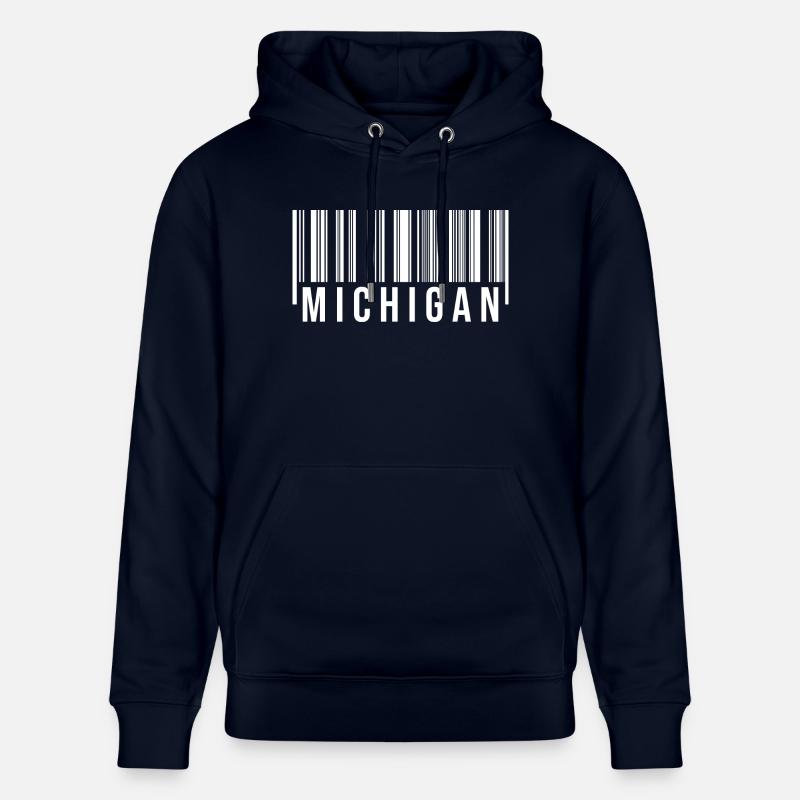 Michigan Barcode - Stanley/Stella Unisex Bio-Hoodie CRUISER  - Navy