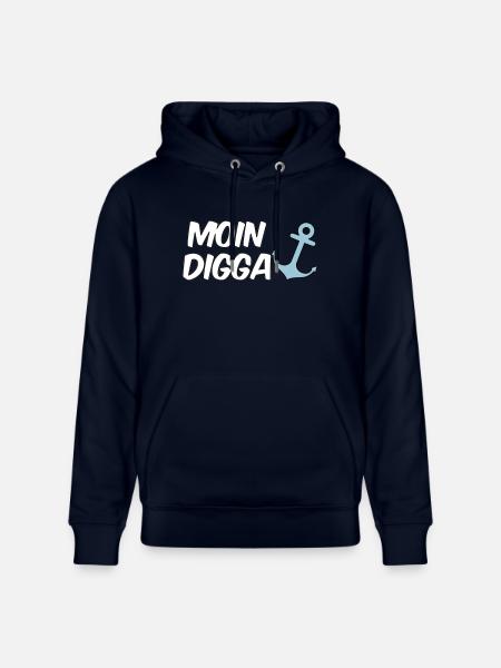Moin Digga Hamburg - Stanley/Stella CRUISER Unisex Organic Hoodie - navy