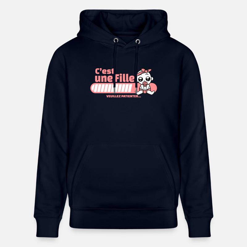 annonce grossesse - c'est une fille - Sweat à capuche bio CRUISER Stanley/Stella Unisexe - marine