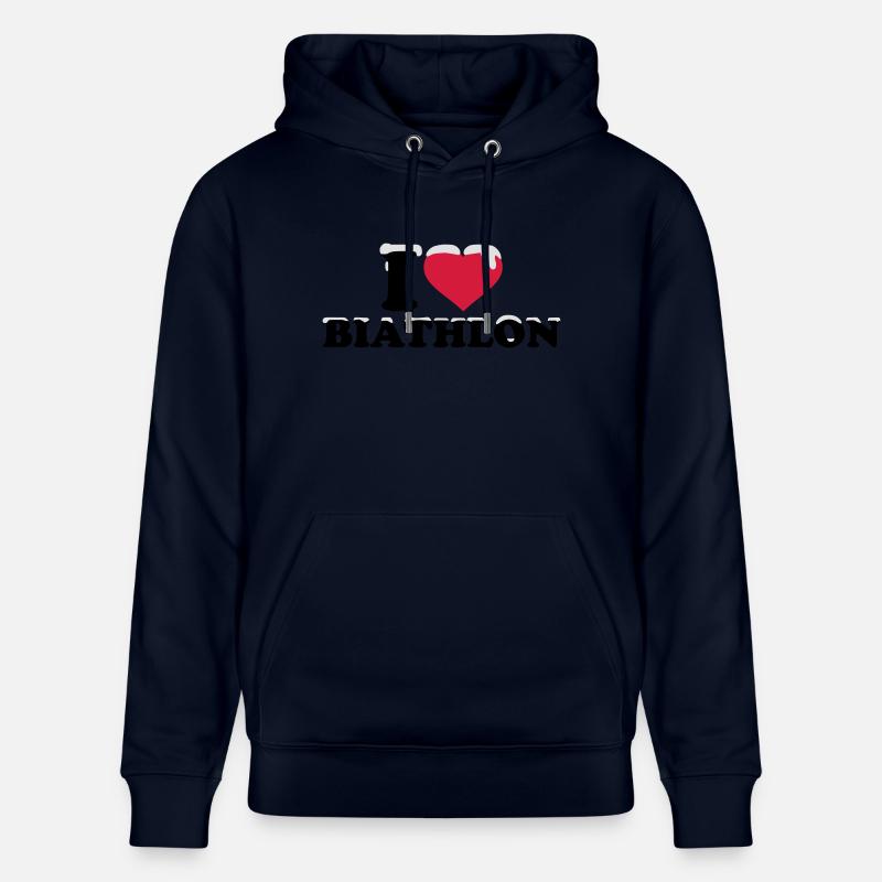 I love Biathlon - Sweat à capuche bio CRUISER Stanley/Stella Unisexe - marine