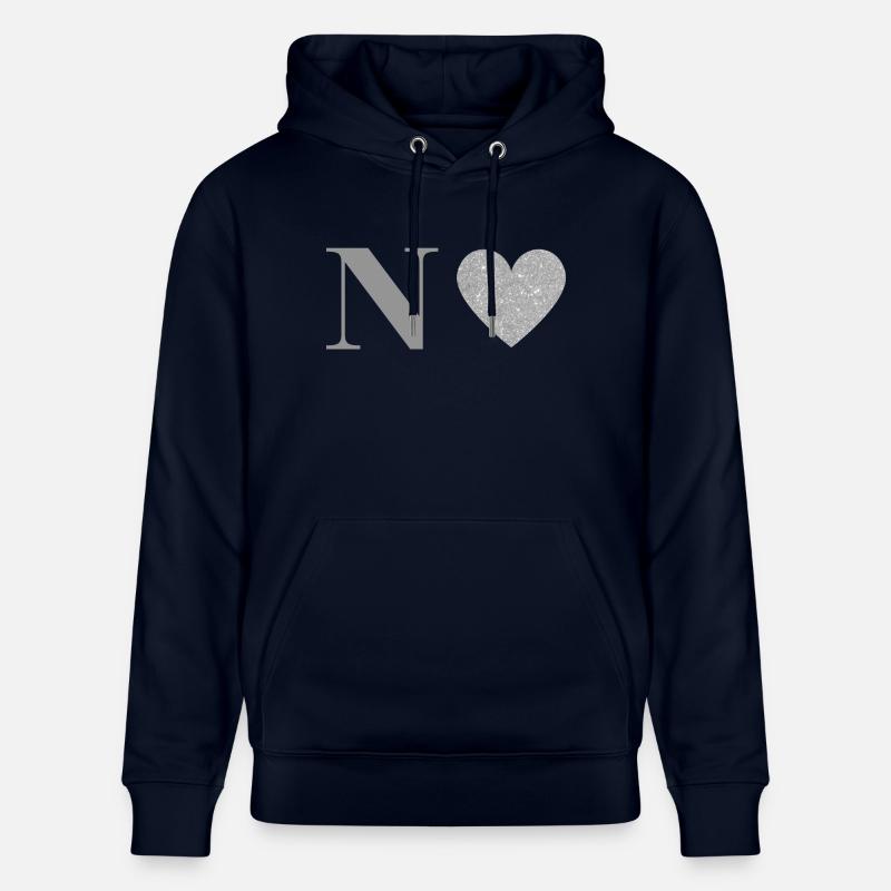 Silberner Buchstabe n Herz - Stanley/Stella Unisex Bio-Hoodie CRUISER - Navy