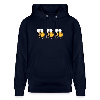3 fleissige Bienen - Stanley/Stella Unisex Bio-Hoodie CRUISER  - Navy - Vorne - Alina (178cm) & Michal (187cm)
