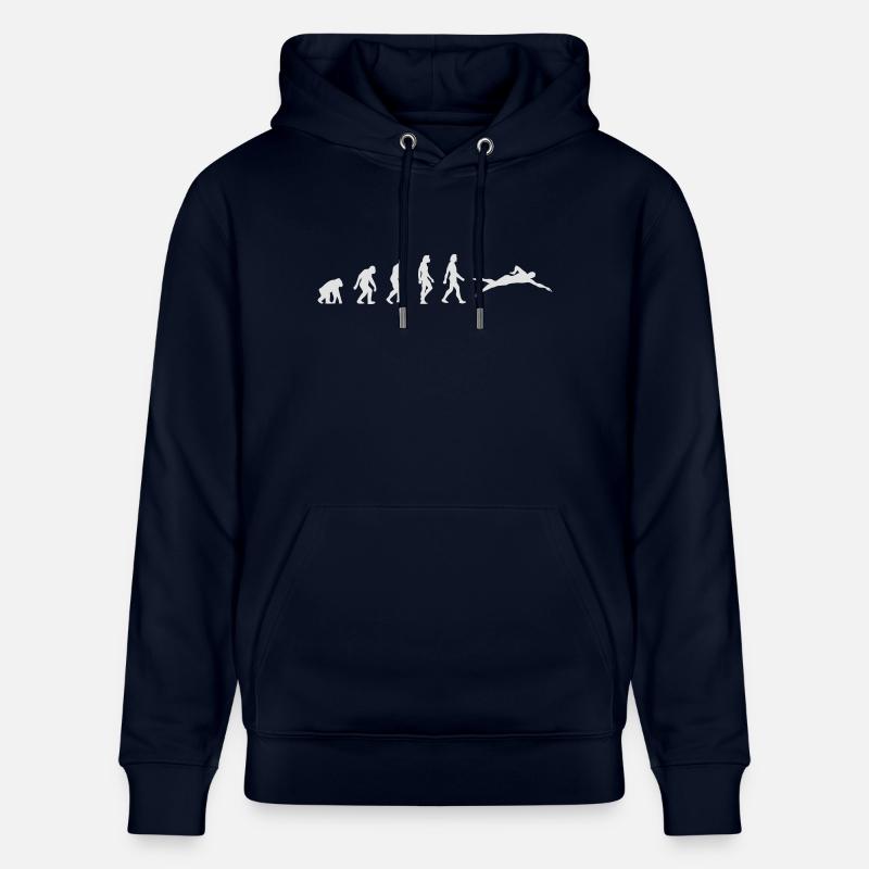 Die Evolution des Schwimmens - Stanley/Stella Unisex Bio-Hoodie CRUISER  - Navy
