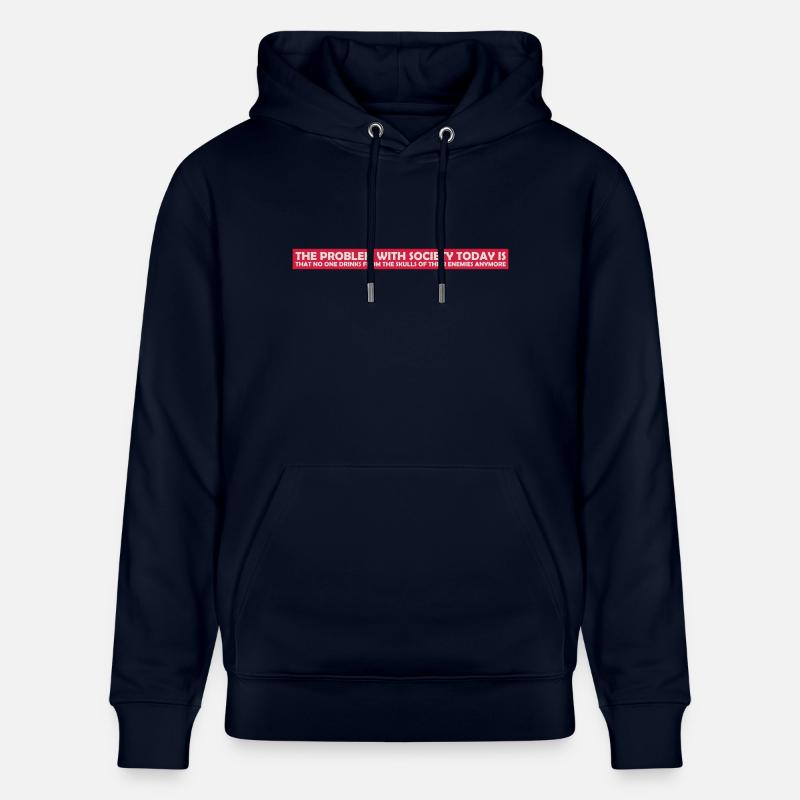 drinks from enemies skulls - Stanley/Stella CRUISER Unisex Organic Hoodie - navy