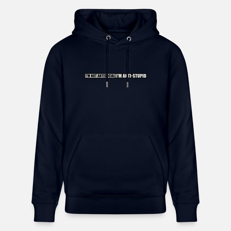 pas antisocial anti-stupide - Sweat à capuche bio CRUISER Stanley/Stella Unisexe - marine