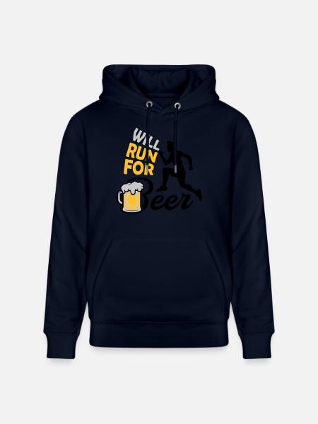 Run for Beer - Stanley/Stella CRUISER Unisex Organic Hoodie - navy