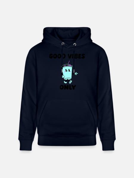 drink cartoon vibes - Stanley/Stella CRUISER Unisex Organic Hoodie - navy