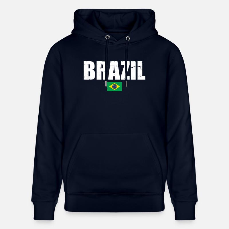 Brésil Brésil Drapeau brésilien - Sweat à capuche bio CRUISER Stanley/Stella Unisexe - marine