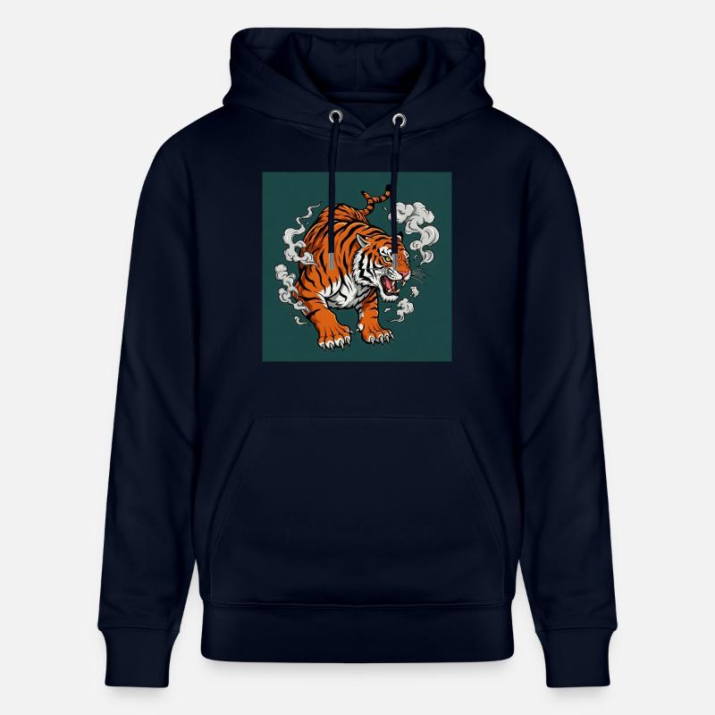 Gefährlicher Tiger - Comic Vibes - Stanley/Stella Unisex Bio-Hoodie CRUISER - Navy