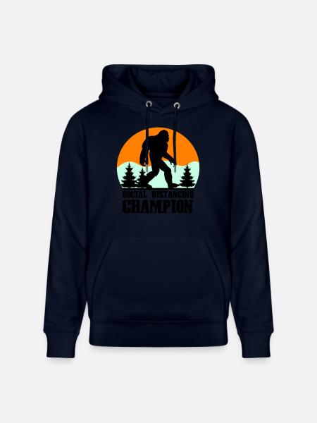big foot social distancing - Stanley/Stella CRUISER Unisex Organic Hoodie - navy