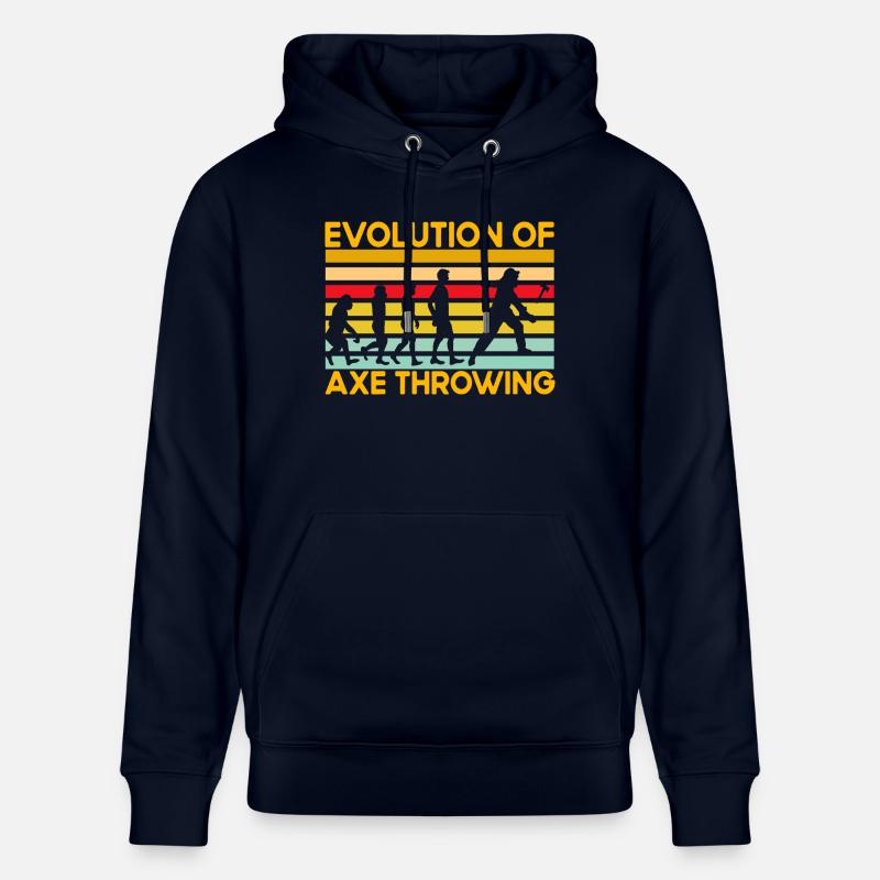 Evolution of Axe Throwing - Stanley/Stella Unisex Bio-Hoodie CRUISER  - Navy