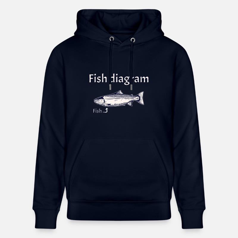 Diagramme du poisson - Expliqué simplement - Sweat à capuche bio CRUISER Stanley/Stella Unisexe - marine