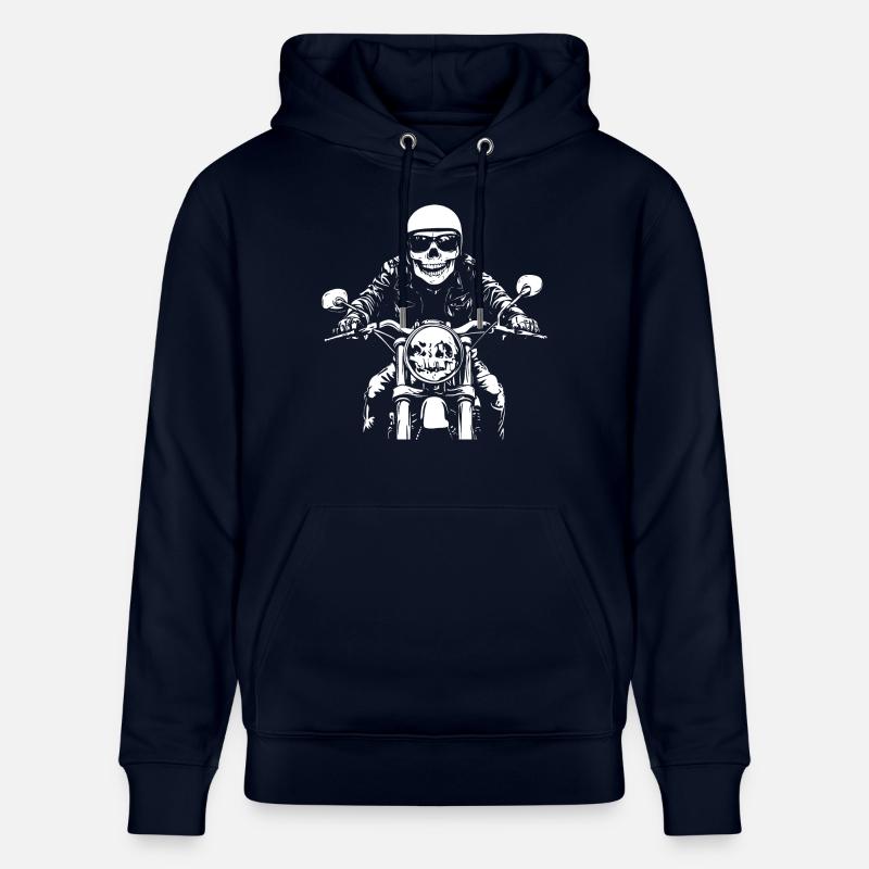 Biker Skull Cadeau Moto - Sweat à capuche bio CRUISER Stanley/Stella Unisexe - marine