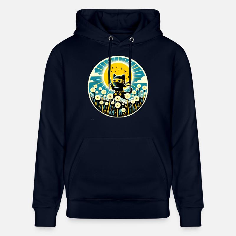 Chat Ninja Pissenlit - Sweat à capuche bio CRUISER Stanley/Stella Unisexe - marine
