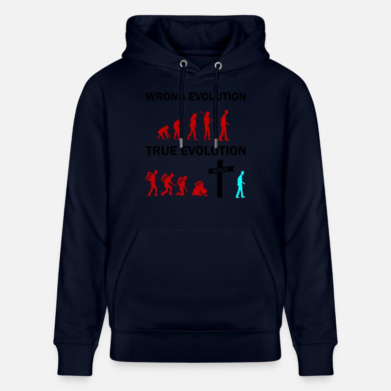 Jésus de la véritable évolution - Sweat à capuche bio CRUISER Stanley/Stella Unisexe - marine