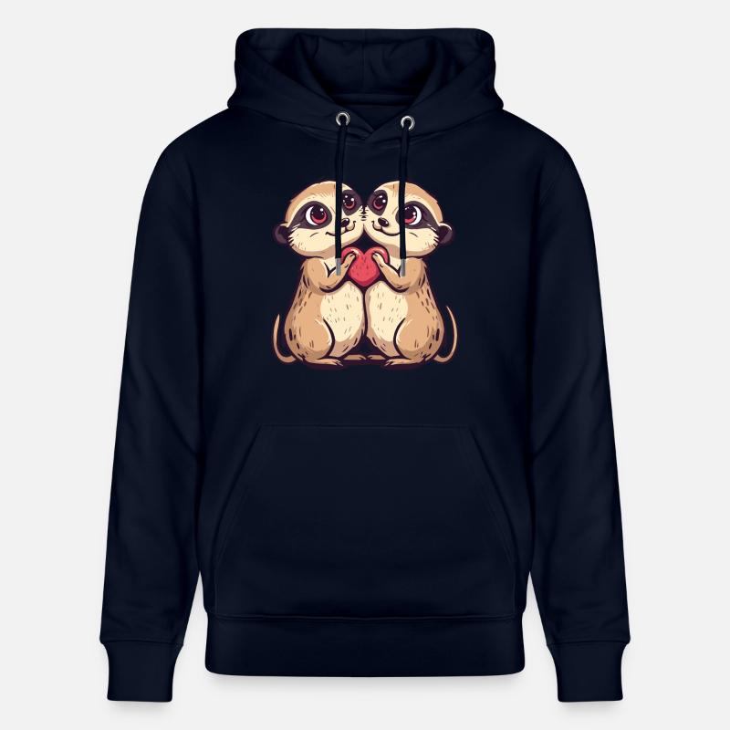 Couple de suricates amour Saint-Valentin - Sweat à capuche bio CRUISER Stanley/Stella Unisexe - marine