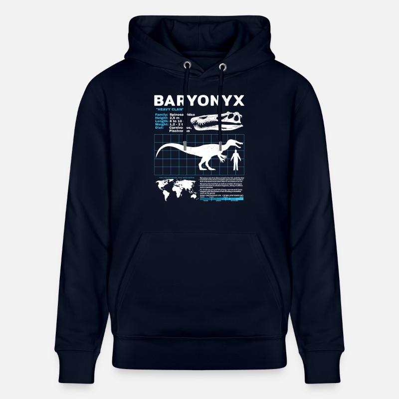 Fiche technique Baryonyx - Sweat à capuche bio CRUISER Stanley/Stella Unisexe - marine