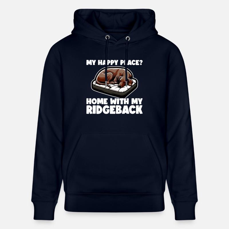 Rhodesian Ridgeback Happy Rhodesian Ridgebacks - Stanley/Stella Unisex Bio-Hoodie CRUISER - Navy