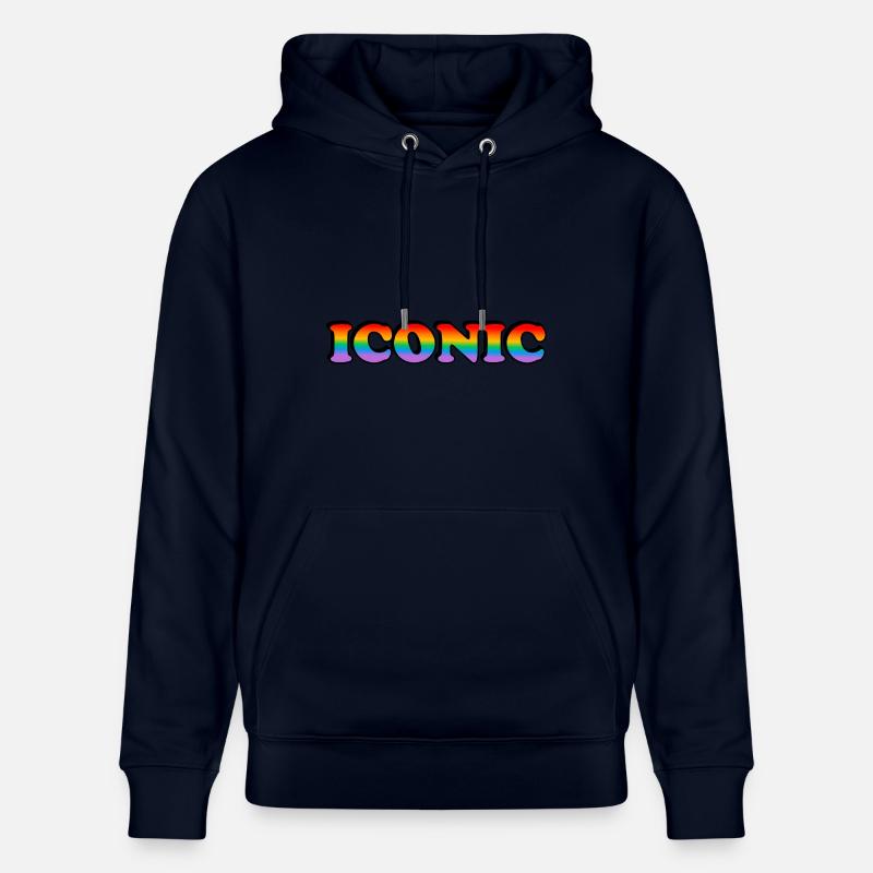 Ikonisch - Regenbogen Text LGBT Pride - Stanley/Stella Unisex Bio-Hoodie CRUISER  - Navy