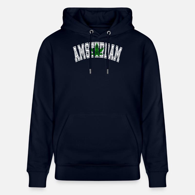 Amsterdam Design mit Cannabisblatt - Stanley/Stella Unisex Bio-Hoodie CRUISER - Navy