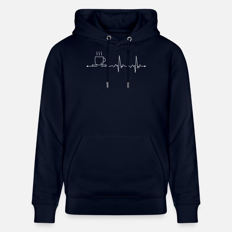 Café Pulse Line Art - Sweat à capuche bio CRUISER Stanley/Stella Unisexe - marine