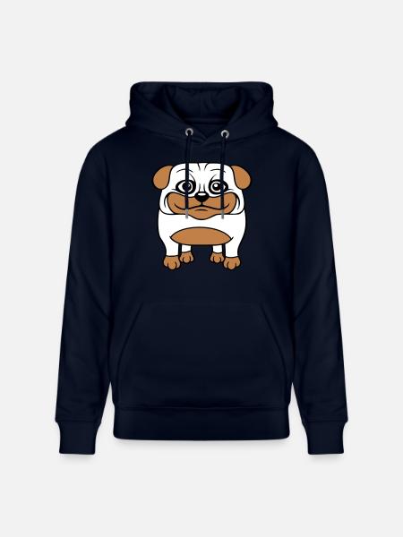 Hund Mops Lille Sød Pik Kærlighed Glad Komisk Sjov - Stanley/Stella CRUISER økologisk unisex-hoodie - marineblå