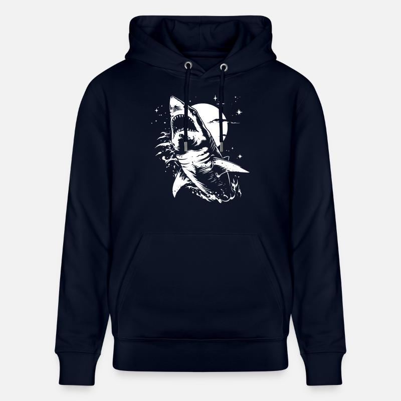 Requin Lune Étoiles - Sweat à capuche bio CRUISER Stanley/Stella Unisexe - marine