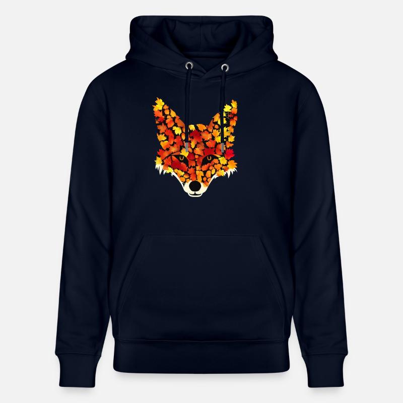 Fuchs aus Herbstblättern - Stanley/Stella Unisex Bio-Hoodie CRUISER  - Navy