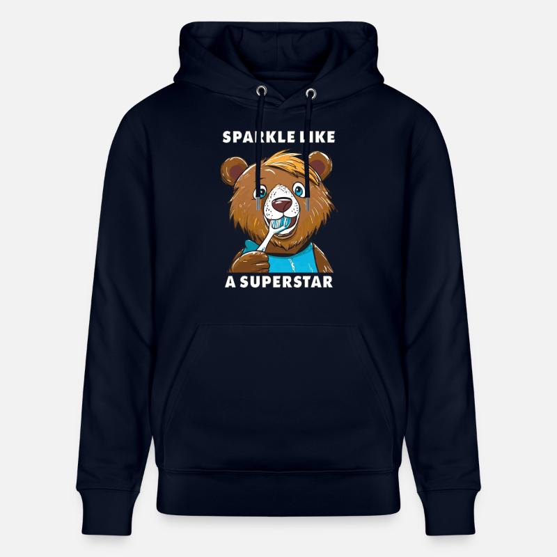 L’OURS BRILLE COMME UNE SUPERSTAR - Sweat à capuche bio CRUISER Stanley/Stella Unisexe - marine
